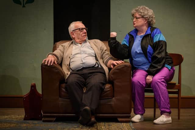 Geoffrey Shryhane found many a laugh in the Wigan Little Theatre's production