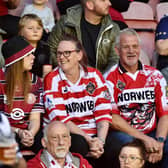 Wigan Warriors fans at the DW Stadium for the game against Salford Red Devils.