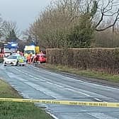 The road was closed following the incident