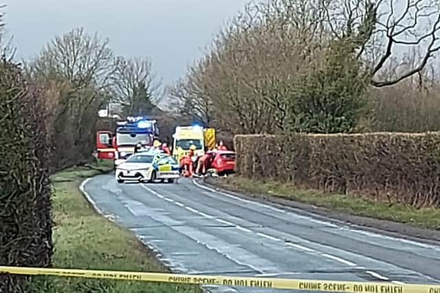 The road was closed following the incident