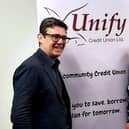 GM Mayor Andy Burnham with Unify credit Union CEO Angela Fishwick