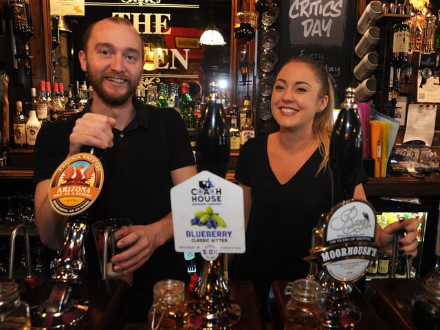Bar staff at the Raven: Jay Jolley and Lucy Klein