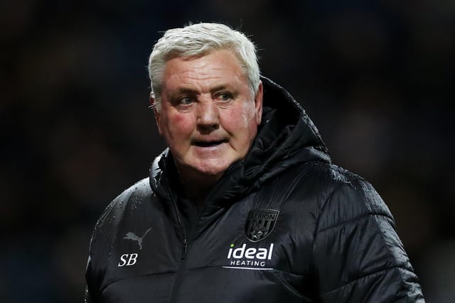 PRESTON, ENGLAND - OCTOBER 05: Steve Bruce, former manager of West Bromwich Albion, looks on during the Sky Bet Championship between Preston North End and West Bromwich Albion at Deepdale on October 05, 2022 in Preston, England. (Photo by Lewis Storey/Getty Images)