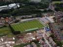 WIGAN AERIAL PICTURES 2005 - Orrell RUFC's Edge Hall Road ground with it's new clubhouse and building work for more new houses on it's training pitches.