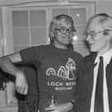 Artists David Hockney and Andy Warhol