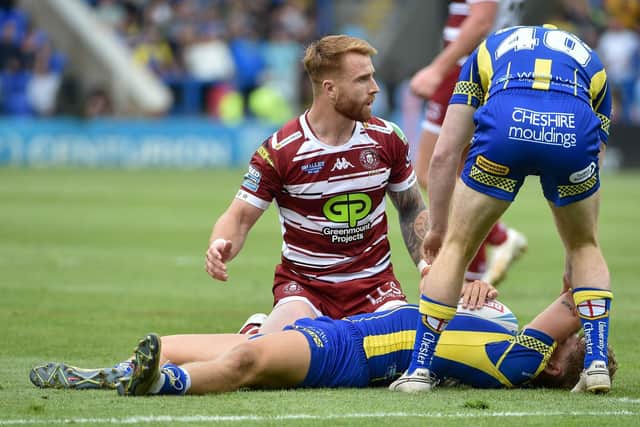 Adam Keighran was sent off against Warrington Wolves for a high challenge