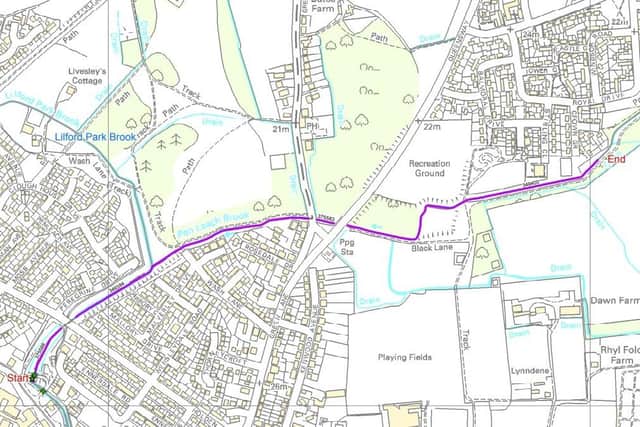 A map of works carried out by the Environment Agency on Pen Leach Brook in Leigh