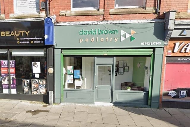 David Brown Podiatry, on Mesnes Street, Wigan, was rated five out of five from 242 reviews