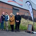 Councillors and volunteers on Enfield Street, Pemberton for the From Coal to Colour project