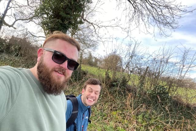 Tom Pennington and Matt Poulaud will walk from Conwy Castle to Cardiff Castle