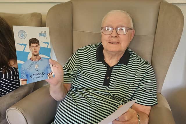 Gerald McMahon received a card from Manchester City
