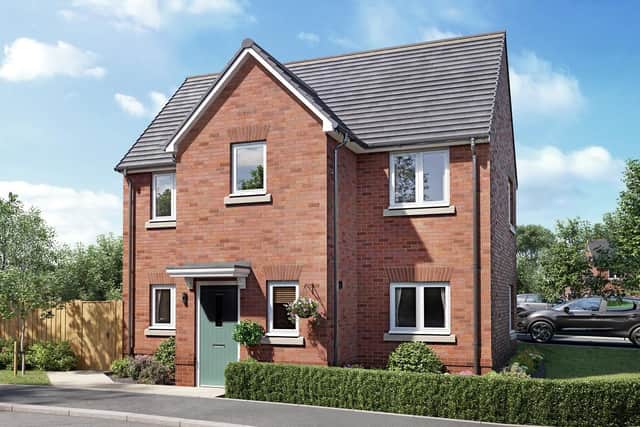 The three-bedroom Heriot-style home is available for £220,000 at Brook View in Leigh.