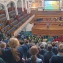 Wigan primary school pupils enjoying their day with English National Opera at Bolton's Victoria Hall