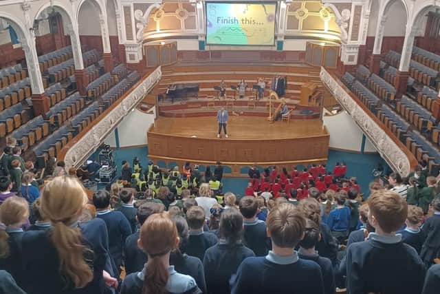 Wigan primary school pupils enjoying their day with English National Opera at Bolton's Victoria Hall