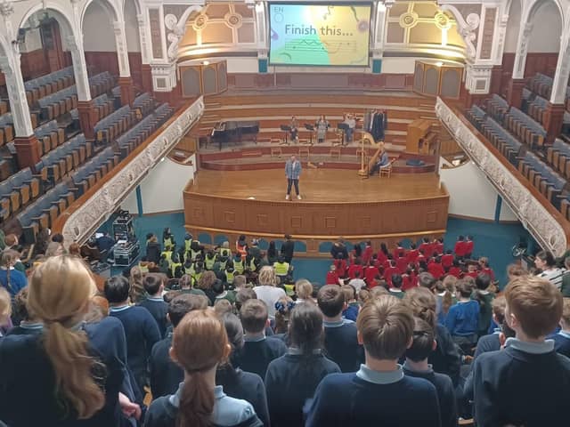 Wigan primary school pupils enjoying their day with English National Opera at Bolton's Victoria Hall