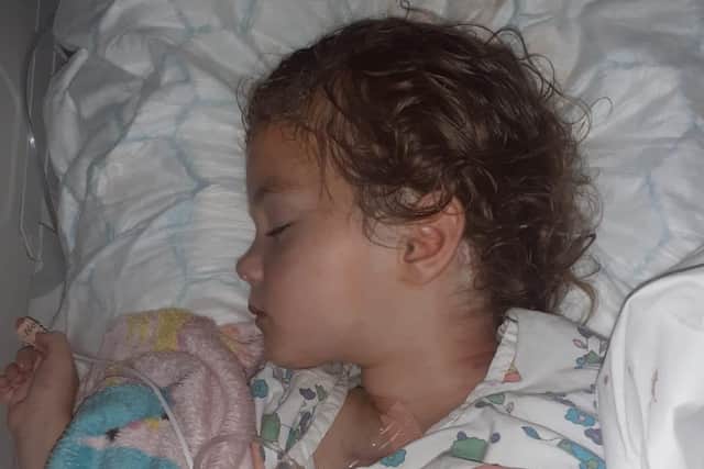 Indie Thomas after surgery