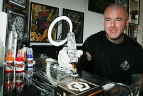 Peter Eccles, owner of Sacred Tattoo, Gidlow Lane, Wigan.