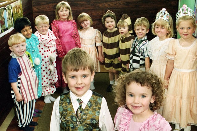 The last show at St. Marie's church hall, Standish, for Maggie Ogdens nursery school on Thursday 3rd of July 1997 as they were moving after 22 years at the location to Wrightington Leisure Club.  The show was "The End of the Rainbow" with Alex O'Dolan as Joe and Niamh Ollerton as Polly.