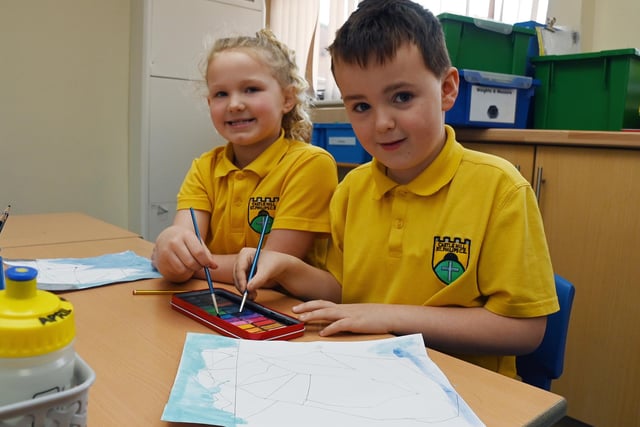 Pupils at Castle Hill St Philip's CE Primary School, Hindley.