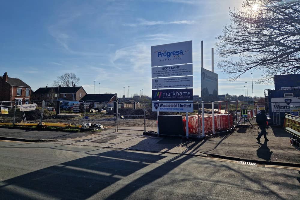 Work on the new homes in Scot Lane began in January last year but then quickly ground to a halt
