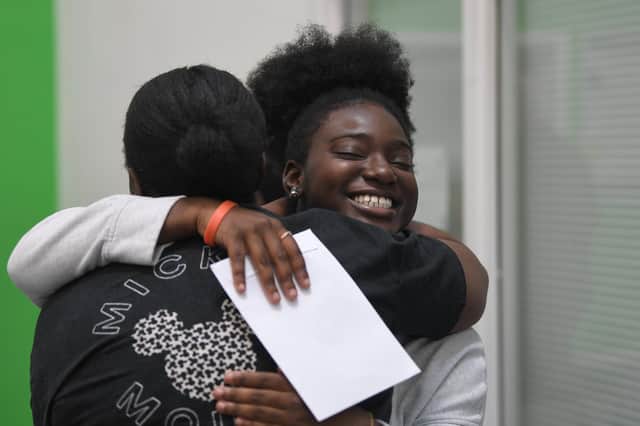GCSE results day at The Deanery. Year 11 pupil, Chelsea Appiah.