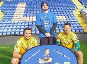 Andrew was joined by the Cook Island men's national team at the Halliwell Jones Stadium as part of his fund-raiser