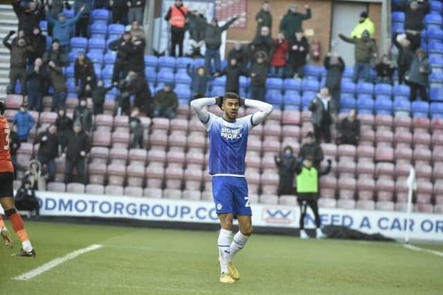 Ashley Fletcher can't believe it as his 'goal' is chalked off for offside