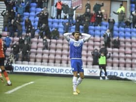 Ashley Fletcher can't believe it as his 'goal' is chalked off for offside