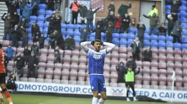 Ashley Fletcher can't believe it as his 'goal' is chalked off for offside