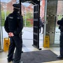 A knife arch was deployed at Wigan bus station