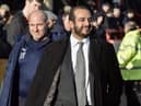 Latics chairman Talal Al Hammad, with club doctor Jonathan Tobin