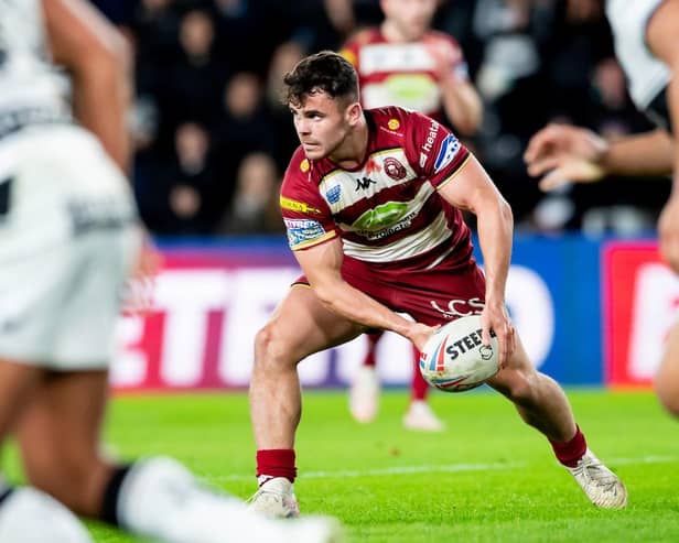 Tom Forber in action for Wigan Warriors