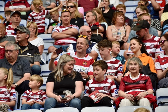 Wigan Warriors fans at the DW Stadium for the Challenge Cup quarter-final tie against Warrington Wolves.