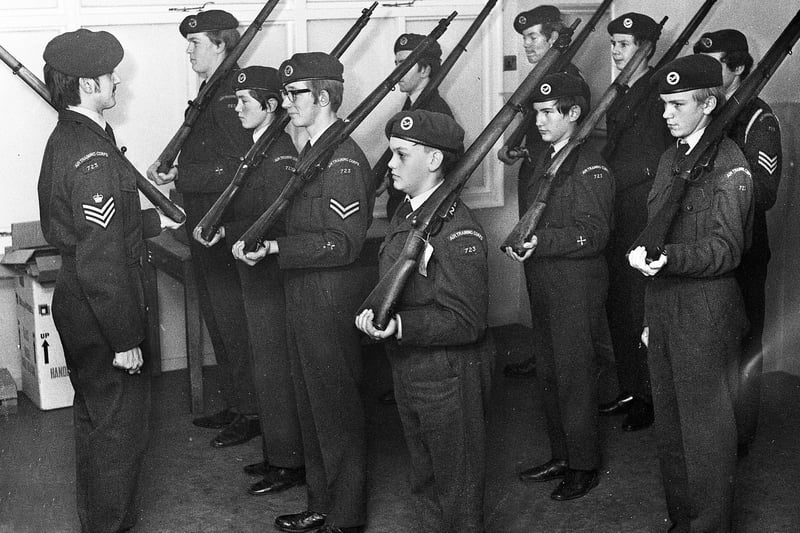 Members of Wigan Air Training Corps on parade on Friday 24th of November 1972.