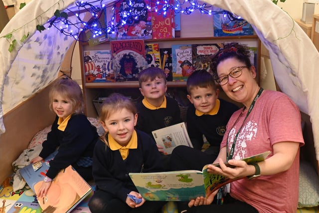 Pupils have fun while learning at Nicol Mere Primary School, Ashton-in-Makerfield.
