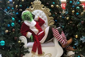 The  Spinning Gate Grinch is back to entertain shoppers on Saturday 23 December.