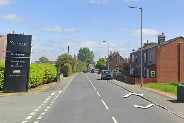 A general view of Ashton Road in Golborne where the violent house raid took place