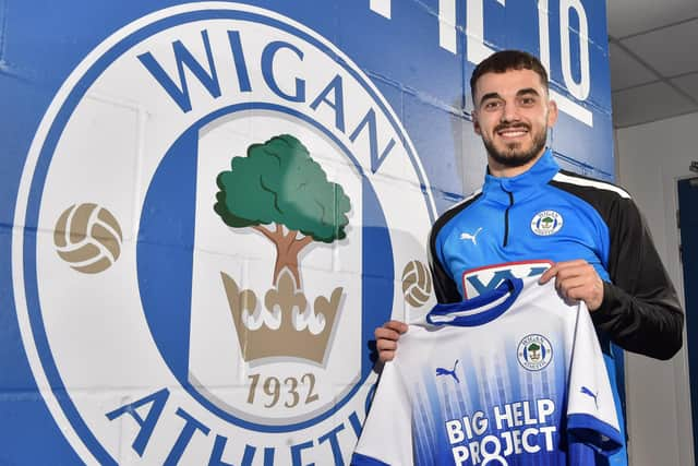 Danel Sinani gets used to his new surroundings at Wigan Athletic