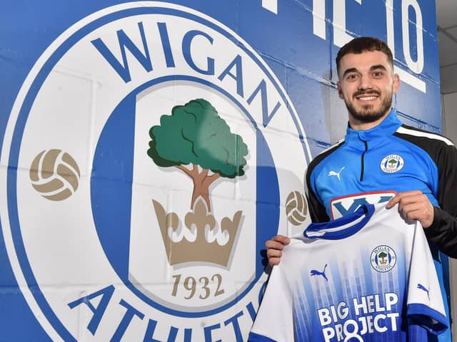 Danel Sinani gets used to his new surroundings at Wigan Athletic