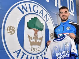 Danel Sinani gets used to his new surroundings at Wigan Athletic