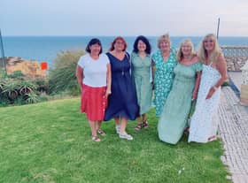 Janet and her friends during their time at the villa