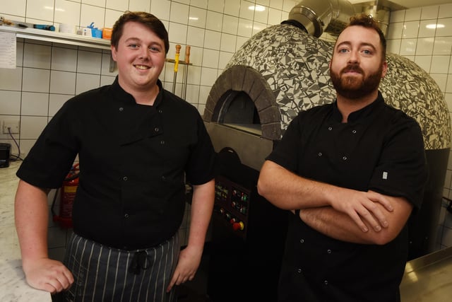 In the kitchen, from left, Chef Callum Broxson and head chef Lee Hickey.