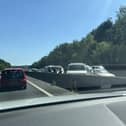 The crash has caused one lane to be closed between j26 and j27