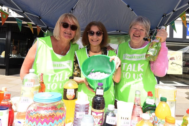 Volunteers on the Samaritans stall, from left, Pauline Westwood, Jackie Harvey and Ruth Dean