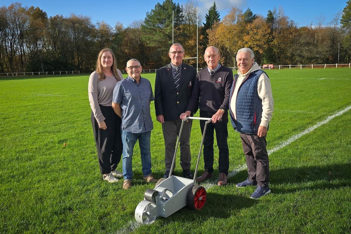Wiga Rufc Wigan RUFC volunteer honoured with new line marking machine