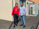 Amy Stark and Sikander Ali at Leigh Youth Hub
