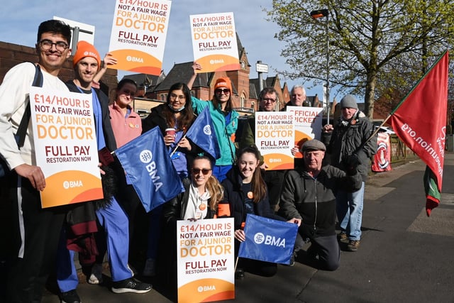 Junior doctors and supporters make their voices heard on the first of four days of strike action