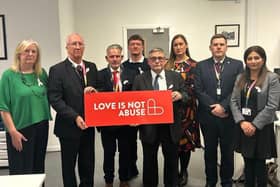 Cabinet members supporting the Love is not Abuse campaign
