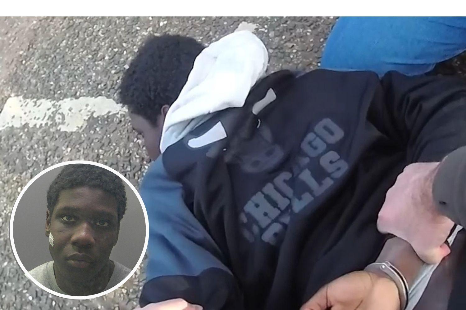Drug dealer opens his hand to reveal heroin and crack cocaine wraps ...