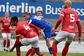 Thelo Aasgaard heads Latics in front at Morecambe